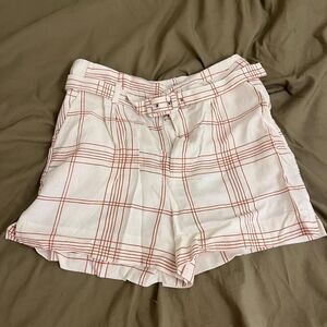 Forever-21 Women's White and Burgundy Shorts